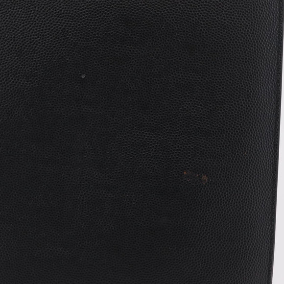 Saint Laurent Clutch Bag Leather Black Silver Auth BA16068A