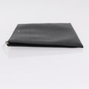 Saint Laurent Clutch Bag Leather Black Silver Auth BA16068A-5