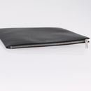 Saint Laurent Clutch Bag Leather Black Silver Auth BA16068A-6