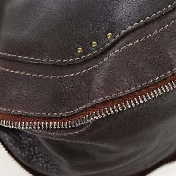 Chloe Paddington Shoulder Bag Leather 2way Brown Gold Silver Auth BA16069V