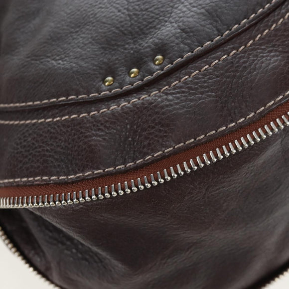 Chloe Paddington Shoulder Bag Leather 2way Brown Gold Silver Auth BA16069V