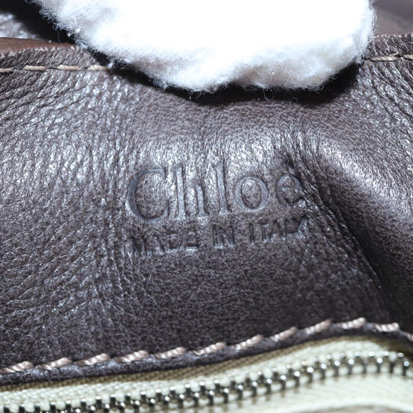 Chloe Paddington Shoulder Bag Leather 2way Brown Gold Silver Auth BA16069V