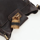 Chloe Paddington Shoulder Bag Leather 2way Brown Gold Silver Auth BA16069V-6