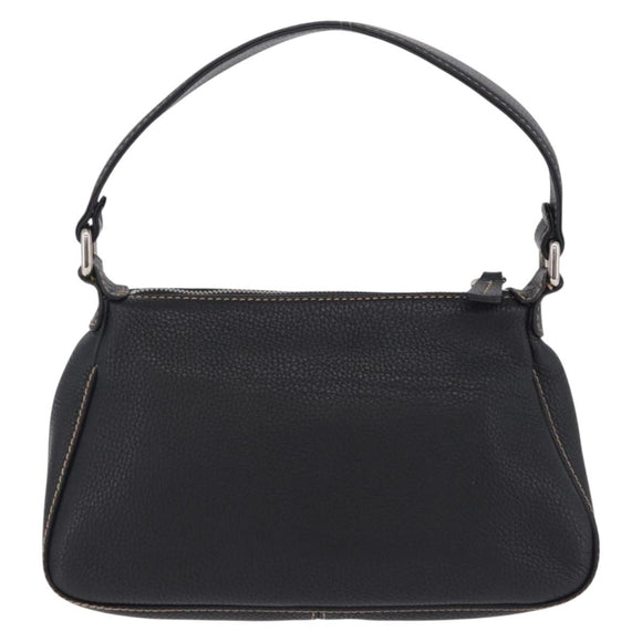 CHANEL Shoulder Bag Leather Black Silver CC Auth BA16070V