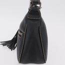 CHANEL Shoulder Bag Leather Black Silver CC Auth BA16070V-3
