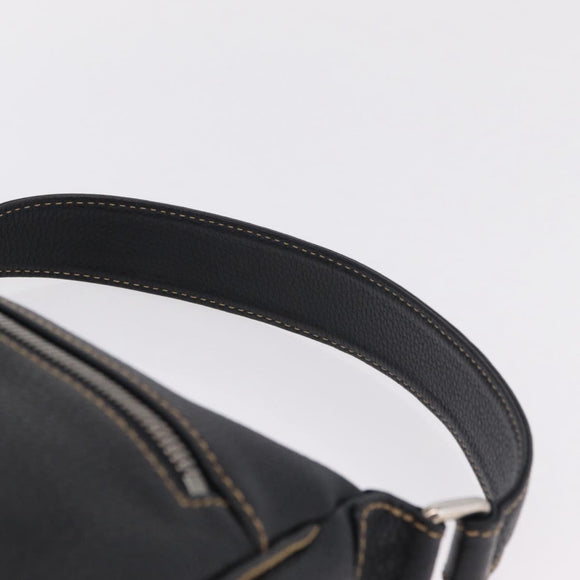 CHANEL Shoulder Bag Leather Black Silver CC Auth BA16070V