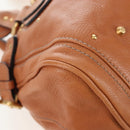 Chloe Paddington Hand Bag Leather Brown Gold Silver Auth BA16075V-16