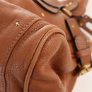 Chloe Paddington Hand Bag Leather Brown Gold Silver Auth BA16075V-17