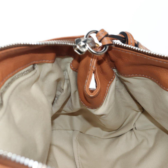 Chloe Paddington Hand Bag Leather Brown Gold Silver Auth BA16075V