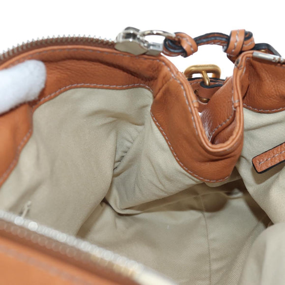Chloe Paddington Hand Bag Leather Brown Gold Silver Auth BA16075V