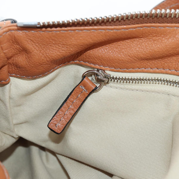 Chloe Paddington Hand Bag Leather Brown Gold Silver Auth BA16075V