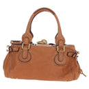 Chloe Paddington Hand Bag Leather Brown Gold Silver Auth BA16075V-2