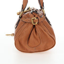 Chloe Paddington Hand Bag Leather Brown Gold Silver Auth BA16075V-3