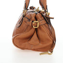 Chloe Paddington Hand Bag Leather Brown Gold Silver Auth BA16075V-4