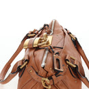 Chloe Paddington Hand Bag Leather Brown Gold Silver Auth BA16075V-6