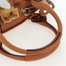 Chloe Paddington Hand Bag Leather Brown Gold Silver Auth BA16075V-7