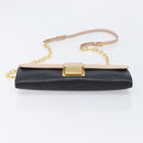 Miu Miu Chain Shoulder Wallet Leather Gold Pink Auth BA16081A-5