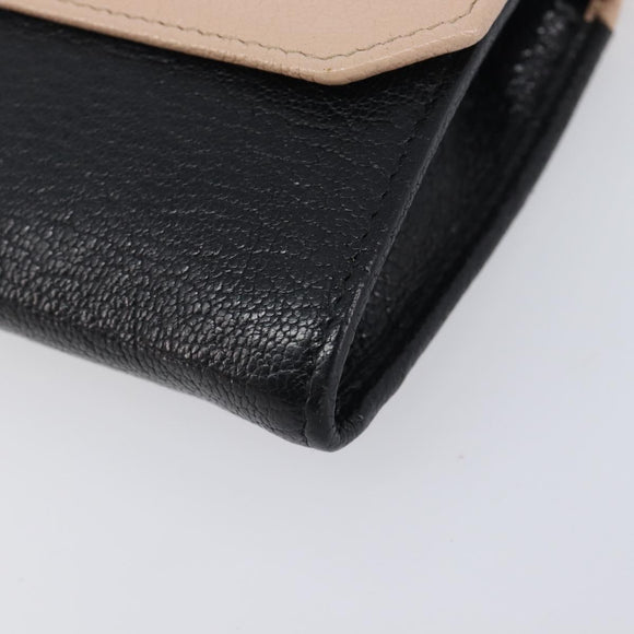 Miu Miu Chain Shoulder Wallet Leather Gold Pink Auth BA16081A