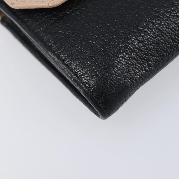 Miu Miu Chain Shoulder Wallet Leather Gold Pink Auth BA16081A