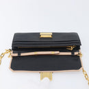 Miu Miu Chain Shoulder Wallet Leather Gold Pink Auth BA16081A-20