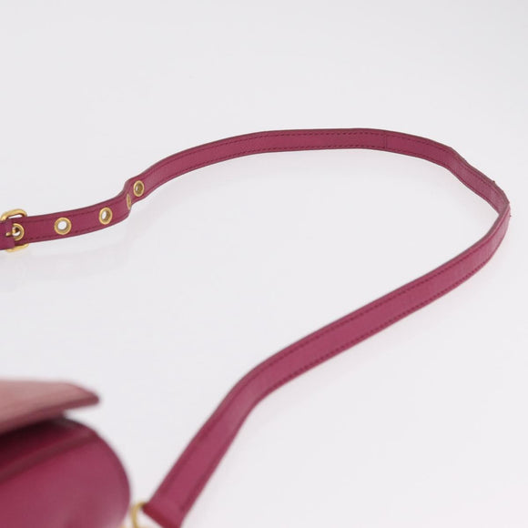 Miu Miu Madras Hand Bag Leather 2way Pink Gold Tone Auth BA16083