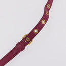 Miu Miu Madras Hand Bag Leather 2way Pink Gold Tone Auth BA16083-21