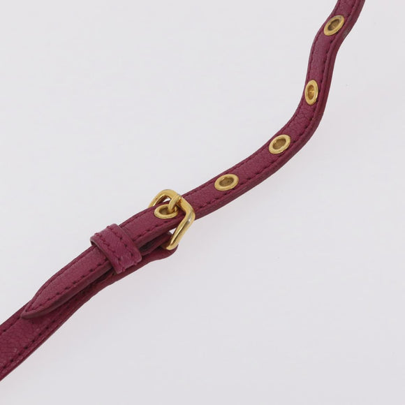 Miu Miu Madras Hand Bag Leather 2way Pink Gold Tone Auth BA16083