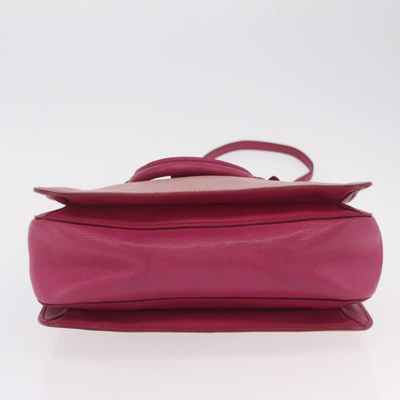Miu Miu Madras Hand Bag Leather 2way Pink Gold Tone Auth BA16083