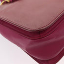Miu Miu Madras Hand Bag Leather 2way Pink Gold Tone Auth BA16083-25