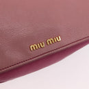 Miu Miu Madras Hand Bag Leather 2way Pink Gold Tone Auth BA16083-27