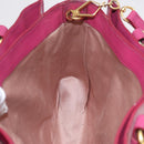 Miu Miu Madras Hand Bag Leather 2way Pink Gold Tone Auth BA16083-32