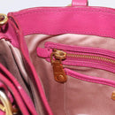 Miu Miu Madras Hand Bag Leather 2way Pink Gold Tone Auth BA16083-36