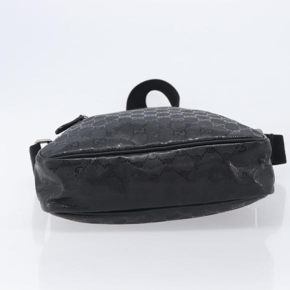 GUCCI GG Implementation Shoulder Bag Coated Canvas Black 201448 Auth BA16084