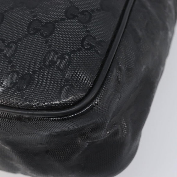GUCCI GG Implementation Shoulder Bag Coated Canvas Black 201448 Auth BA16084