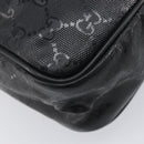 GUCCI GG Implementation Shoulder Bag Coated Canvas Black 201448 Auth BA16084-15