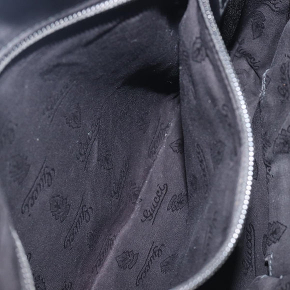 GUCCI GG Implementation Shoulder Bag Coated Canvas Black 201448 Auth BA16084