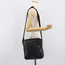 GUCCI GG Implementation Shoulder Bag Coated Canvas Black 201448 Auth BA16084-26