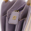FENDI Hand Bag Leather Purple Gold Tone Auth BA16086-10