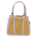FENDI Hand Bag Leather Purple Gold Tone Auth BA16086-13