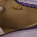 FENDI Hand Bag Leather Purple Gold Tone Auth BA16086-12