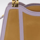 FENDI Hand Bag Leather Purple Gold Tone Auth BA16086-2