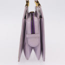 FENDI Hand Bag Leather Purple Gold Tone Auth BA16086-4