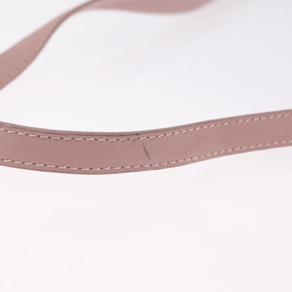 Miu Miu Matelasse Hand Bag Leather 2way Pink Silver Auth BA16088