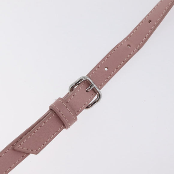 Miu Miu Matelasse Hand Bag Leather 2way Pink Silver Auth BA16088