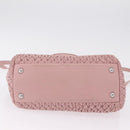Miu Miu Matelasse Hand Bag Leather 2way Pink Silver Auth BA16088-16