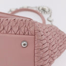 Miu Miu Matelasse Hand Bag Leather 2way Pink Silver Auth BA16088-18