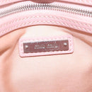Miu Miu Matelasse Hand Bag Leather 2way Pink Silver Auth BA16088-22