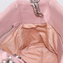 Miu Miu Matelasse Hand Bag Leather 2way Pink Silver Auth BA16088-24