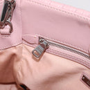 Miu Miu Matelasse Hand Bag Leather 2way Pink Silver Auth BA16088-27