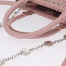 Miu Miu Matelasse Hand Bag Leather 2way Pink Silver Auth BA16088-7